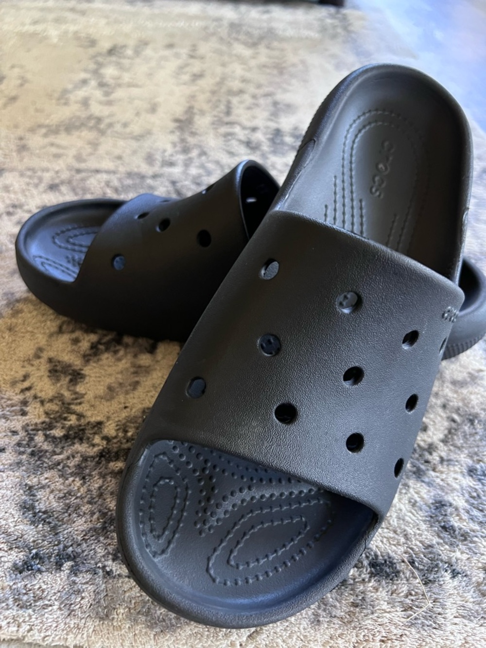 CROCS Black Slide Sandals with Vent Holes - Picture 4 of 8